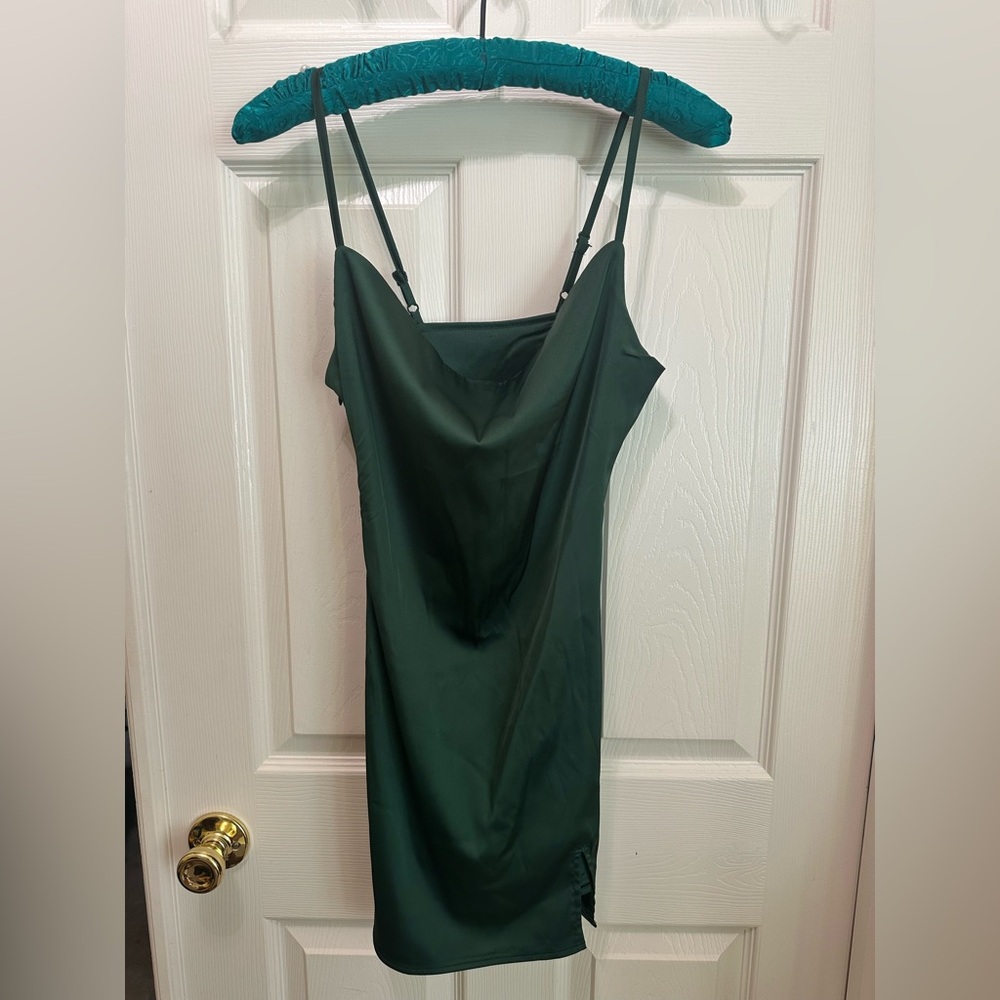 Green Slip Dress - Picture 2 of 6